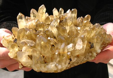 NATURAL SMOKY CITRINE QUARTZ CRYSTAL CLUSTER REIKI  