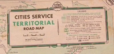 VINTAGE 1937 ROAD/TOURIST MAP MINNESOTA CITIES SERVICE  