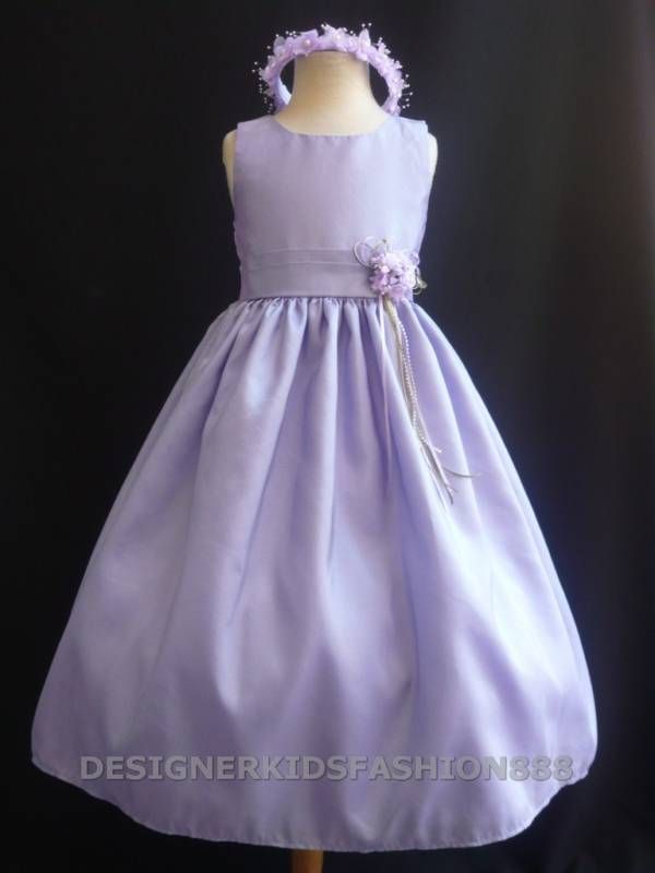   wedding Lilac Flower girl party bridal dress S M L X 2 4 6 8 10  
