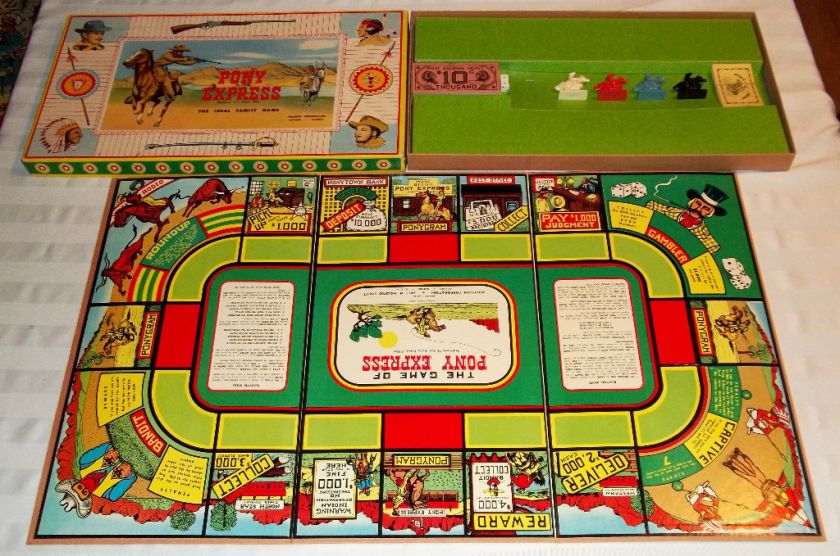1947 Pony Express Board Game by Ideal ***MINT*** 100% Complete 