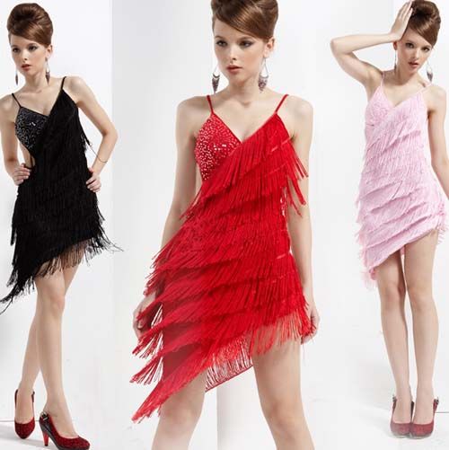 NEW Latin salsa Latin Dance Dress Red/Black/Pink‏ One Size  