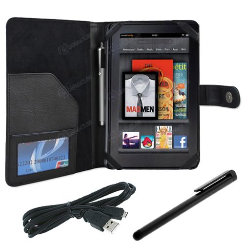 Folio Carry Cover Case + Stylus + USB Charge Cable Cord for  