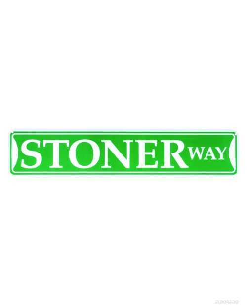 Stoner Way Funny Metal Street Sign Green Large 24x5  