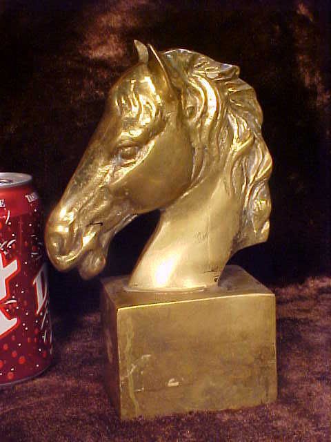 BEAUTIFUL Brass Horse Head Horsehead Bust Figurine Statue DETAILED 