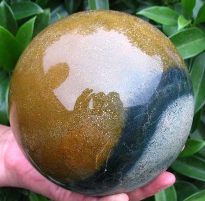 63lb OCEAN JASPER SPHERE ORBICULAR GEM STONE BALL  