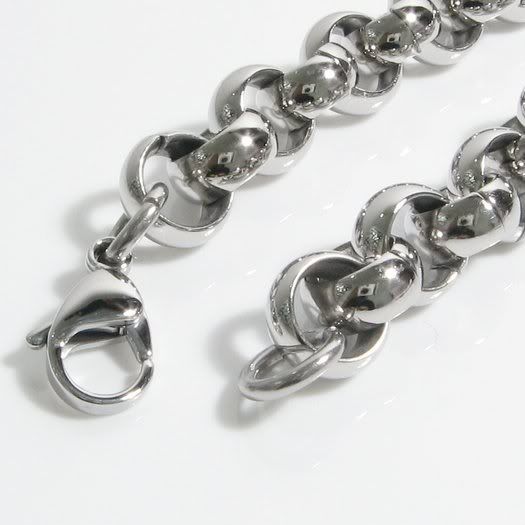 10mm Stainless Steel Belcher Chain Mens Bracelet 0vG  