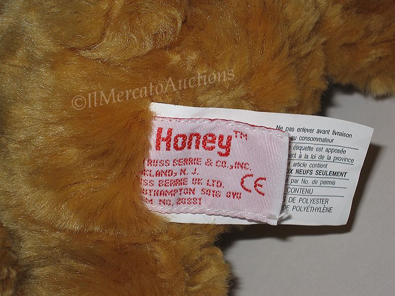 RUSS Berrie HONEY 20881 Plush Brown Teddy Bear Doll Bow Stuffed Animal 