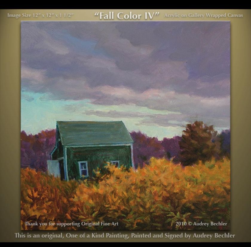 Shed Farm Fall Color IV Landscape Painting Bechler  